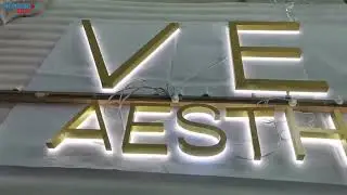 Custom Acrylic Stainless Steel 3D Backlit LED Bar Sign Brand Logo for Bar Use Yellow Wall Mountable