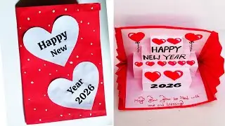 DIY New year Special greeting card 2026/Happy New year pop-up card making/New Year Greetings Card 