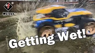 WLtoys 12402-A | Cheap RC baja truck bashing in rain