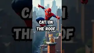 Spider-Man: Cat on the Roof 😱 Daring Rescue!  #marvel #vigilantsquad #spiderman #avengers