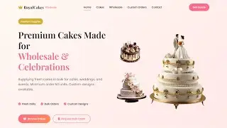 Responsive Cake Bakery Website in HTML CSS JavaScript | Complete Website Tutorial Step by Step