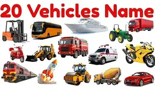 20 Vehicles Name for Preschool and Toddlers Easy || Learn Vehicles with Sound in Hindi / Eng 