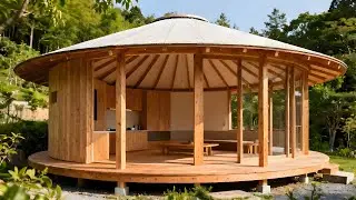 Man Built a Cheap Japanese Round Cabin in 7 Days. Full Construction Process