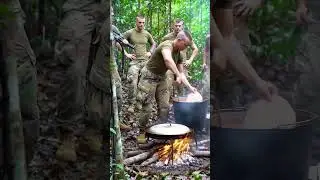 Army Girl Leads Jungle Cooking | Real Soldier Life 🇺🇸🔥. #armyshorts #army