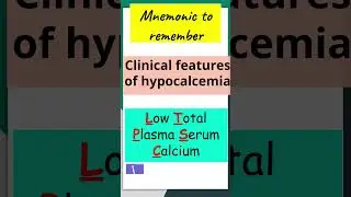 Mnemonic for hypocalcemia #neetpg #mbbs   #nextpg  #mnemonic#shorts #education#pediatrics#mnemonics