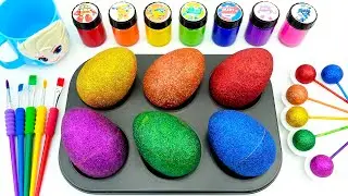 Oddly Satisfying Video l Making DIY 6 Round SPRUNKI Lollipops Candy and 6 Glittre Giant Eggs ASMR