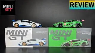 Mini GT - Lamborghini Huracan GT3 EVO2 IMSA Daytona & Huracan STO Bianco Asopo - REVIEW