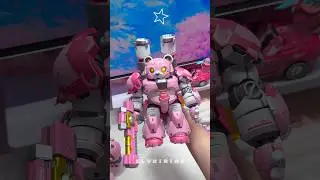 ⭐️ built these CHONKY mecha bear + rhino kits in 36hrs 🌸 #plamo #gunpla #modelkit #kawaii #pink