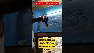 Easy Wall Painting Trick #radhakrishna #painting || #asianpaints #design || #sticker #painting||