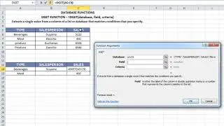 How to use DGET Function in Excel | Excel Tips