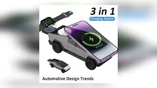 #Desktop Cybertruck 3 in 1 Magnetic Fast Wireless Charger Phone Stand For IPhone 16 15 Pro Max, App