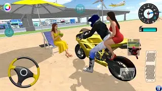 Exploring the Beachside Ride on YellowBike - 3D Driving Class 2025 gameplay Shokher Racing 🏍️