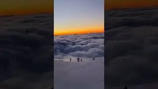 ⛰️Skiing into the Sunset⛷️ #shorts #skiing #sports #life #heaven #sunset #youtubeshorts