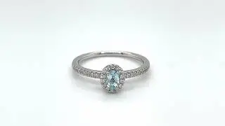 Diana Jewelry ring i 14 kt. hvidguld med aquamarin og brillanter