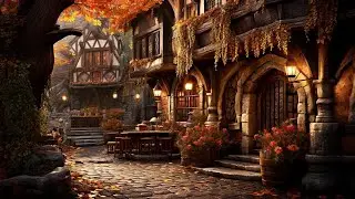 🍂 COZY MEDIEVAL TAVERN AMBIENCE: Autumn Village Retreat 🍻