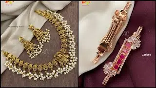 Latest matt finish necklace sets,cz hair clips to buy online whatsapp 74832 26622 (NO COD)