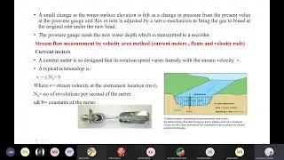 Chap 4(3) Stream flow measurement by velocity area method current meters , floats and velocity rods