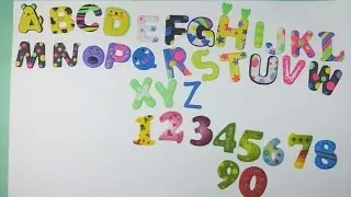 Playing with cute ABC Alphabet and Number stickers