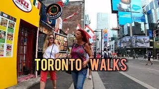 Downtown Toronto,walking tour from south to north Yonge St, Canada, Ontario