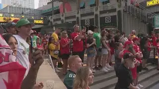 Hundreds of Kansas City Chiefs fans gather for Super Bowl rematch at Power & Light