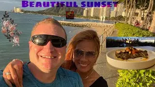 Beautiful sunset 🌇 @ RUM FIRE 🔥 Waikiki | MJvlog ❤️