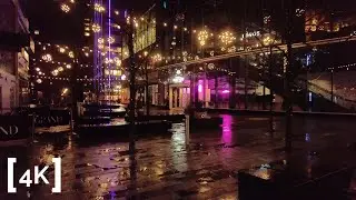 Midnight Walk in the Rain | Boston Binaural Sounds for Sleep | 4K ASMR Ambience
