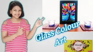 Glass Painting - Step by step tutorial || Abstract Tree || Free hand glass painting