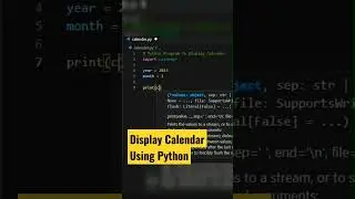 Display Calendar using Python Code 