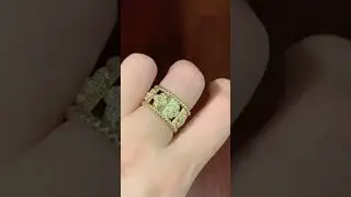 Custom Made Van Cleef Arpels Frivole Clover Ring 18K Real Gold With Diamonds