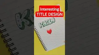 Try this Interesting Title Design💡 #shorts