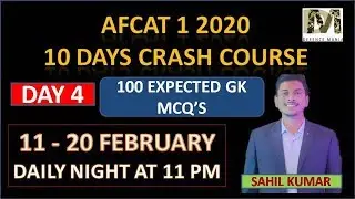 ( DAY - 4 ) 10 DAYS CRASH COURSE FOR AFCAT 1 2020 EXAM