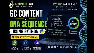 HOW TO CALCULATE GC CONTENT OF DNA SEQUENCE USING PYTHON (Step-by-Step Practical Guide)
