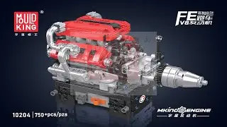 Mould King Instructions - FE Sports Car V8 Engine - 10204