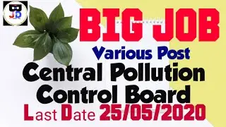 JOB:: Central Pollution Control Board:: Last Date 25/05/2020:::