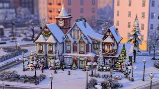 Christmas Shopping Street 🧸🎄| Sims 4 Speedbuild