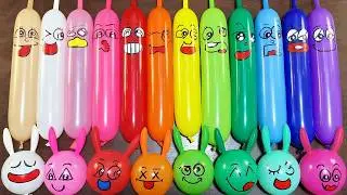 MAKING SLIME WITH MANY FUNNY LONG BALLOON AND  GLITTER ! SATISFYING SLIME VIDEOS #asmr #078