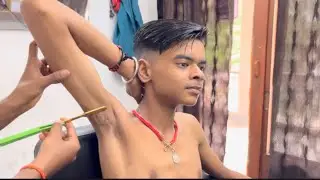 How to slow motion underarm shave school boy ASMR years 16 old boy 