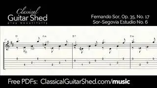 Sor: Etude Op. 35 No. 17 - Free Classical Guitar Sheet Music