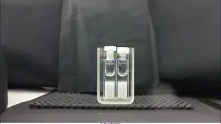 Polystyrene particle sedimentation in the dark