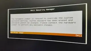 Dell The hardware jumper removed to override the system password setting hardwar jumper.DellOptiPlex