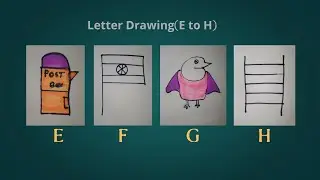 Alphabet Drawing E to H | Turn Letters into Creative Art!#shorts #viral shorts#alphabet #drawing#art