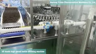 48 heads high speed bottle cleaning machine for 10ml 20ml oral liquid amber clear glass bottle