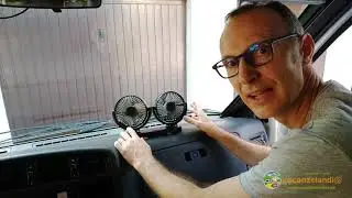 Test ventilatore doppia testa USB per camper, auto