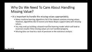 Missing Value Treatment  - Machine Learning