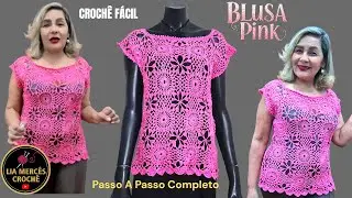 Blusa Pink de Croch&ecirc; O Modelo que Todo Mundo vai Pedir