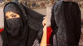 Easy #Hijab style diamond border with Niqab Tutorial 2021 | Hijab look for party | Be you and Beauty