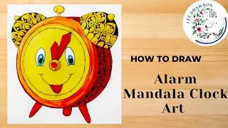 How to draw alarm mandala clock art//Alarm clock drawing @leedrawbox