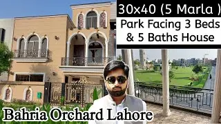 Park Facing 5 Marla House Design in Pakistan | House for Sale in Bahria Orchard Lahore | Real Estate