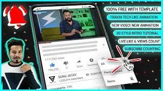 How to make Subscribe Intro like Trakin Tech || 3D Sub and bell Tutorial