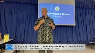 Lahaina Community Monthly Disaster Recovery Meeting on Jan 14, 2026